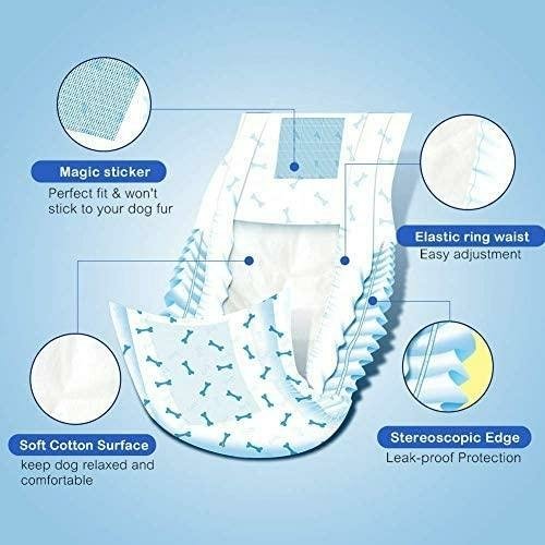 Disposable Male Wrap Dog Diapers Simple and Convenient, XSmall 60 - Image 3