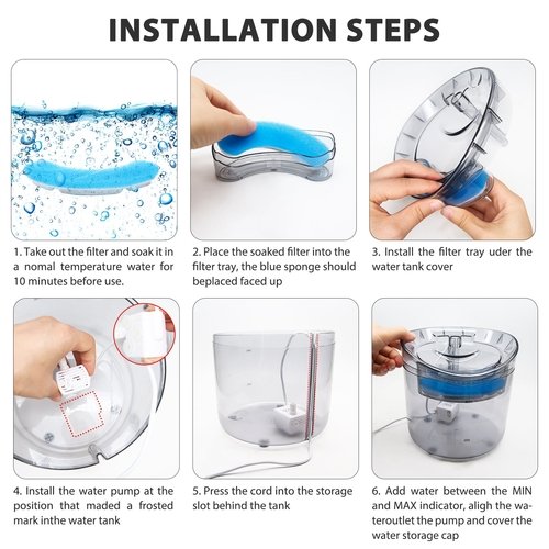 68 fl oz  Large Capacity Automatic  Pet Water Fountain with 2 Modes - Image 7