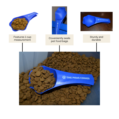 2in1 Paw-shaped Durable and Sturdy Pet Food Scoop/Clip (1 cup) - Image 2