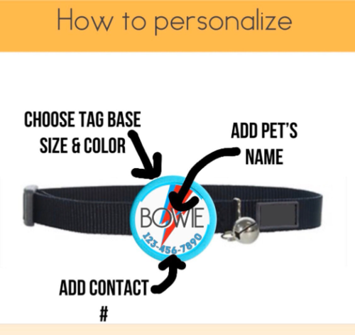 Bowie Ziggy Stardust Tag- Silent, Eco-Friendly, Ringless ID Tag - Image 3