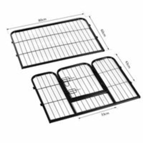 PawHut DIY 8 Panel Heavy Duty Powder Coated Metal Dog Pet Playpen - Image 4