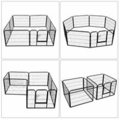 PawHut DIY 8 Panel Heavy Duty Powder Coated Metal Dog Pet Playpen - Image 6