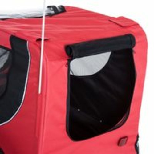 PawHut Foldable Pet Bike Trailer Dog Cat Travel Bicycle Carrier, Red - Image 5