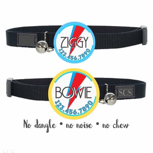 Bowie Ziggy Stardust Tag- Silent, Eco-Friendly, Ringless ID Tag - Image 2
