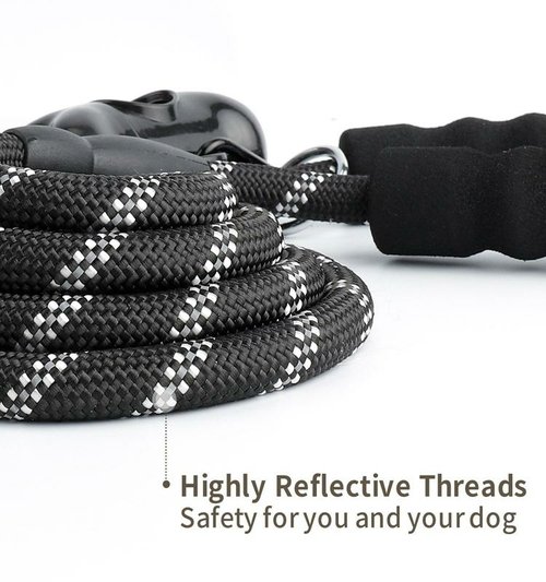 5 FT Leash With Comfortable Padded Handle and Reflective Threads - Image 5