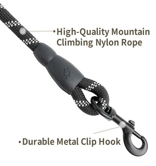 5 FT Leash With Comfortable Padded Handle and Reflective Threads - Image 6