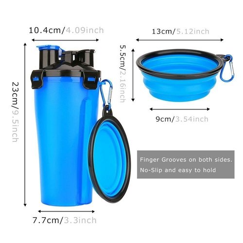 2 in 1 Dog Drinking Water Bottle with Bowls - Image 4